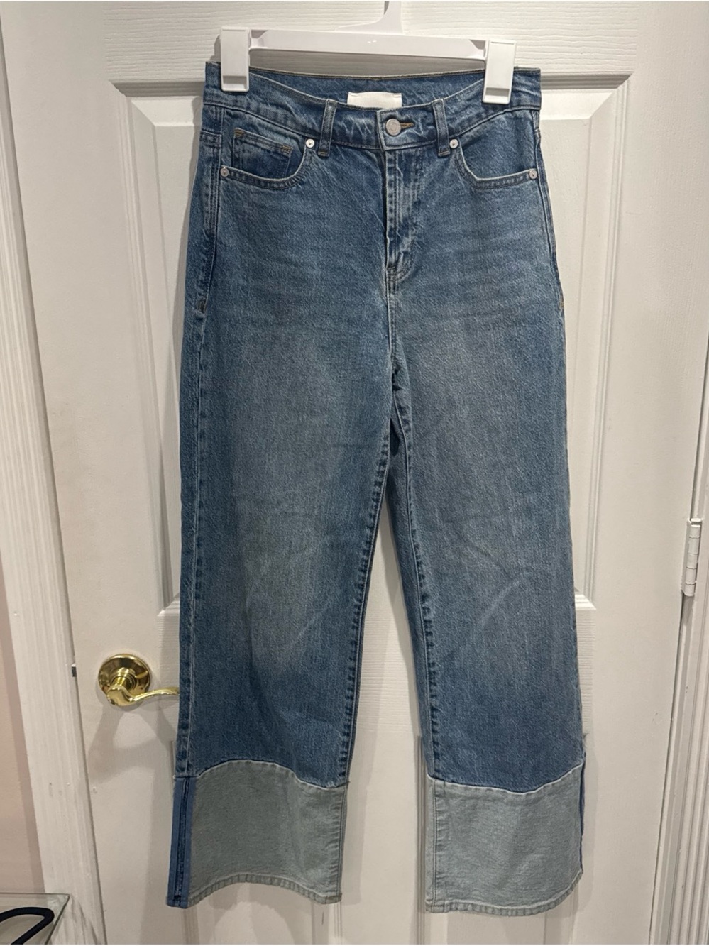 Habitual Two-Tone Wide Leg Jeans